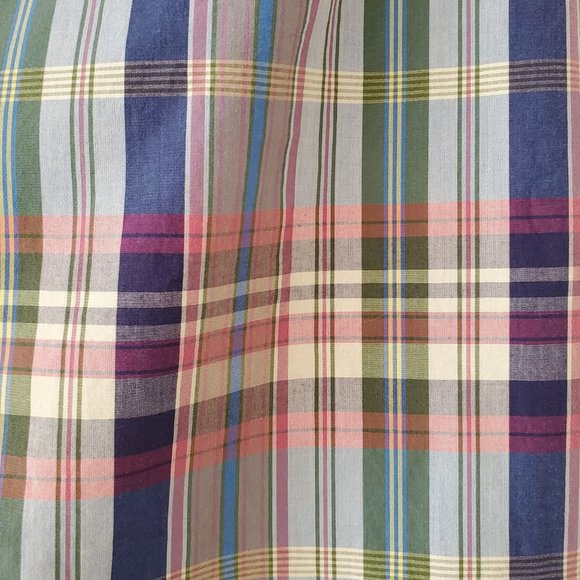 Petite Sophisticate Madras Skirt | EUC | 6P | Blue Green Pink Cranberry Cream - Picture 8 of 8